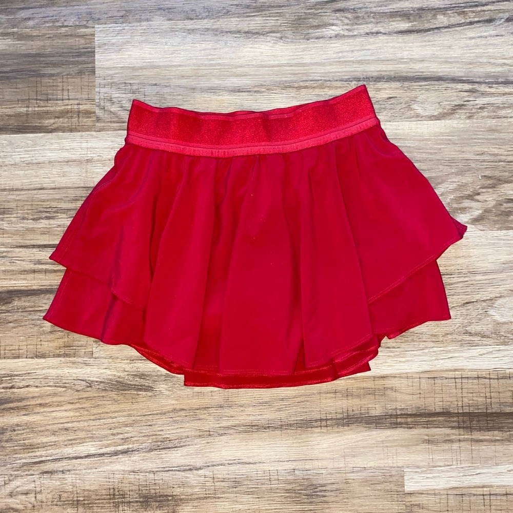lululemon high rise court rival skirt 15” dark red size 6